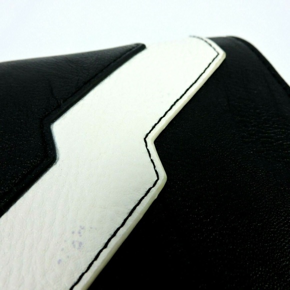 Miche Black White Art Deco Clutch Faux Leather - Picture 8 of 8